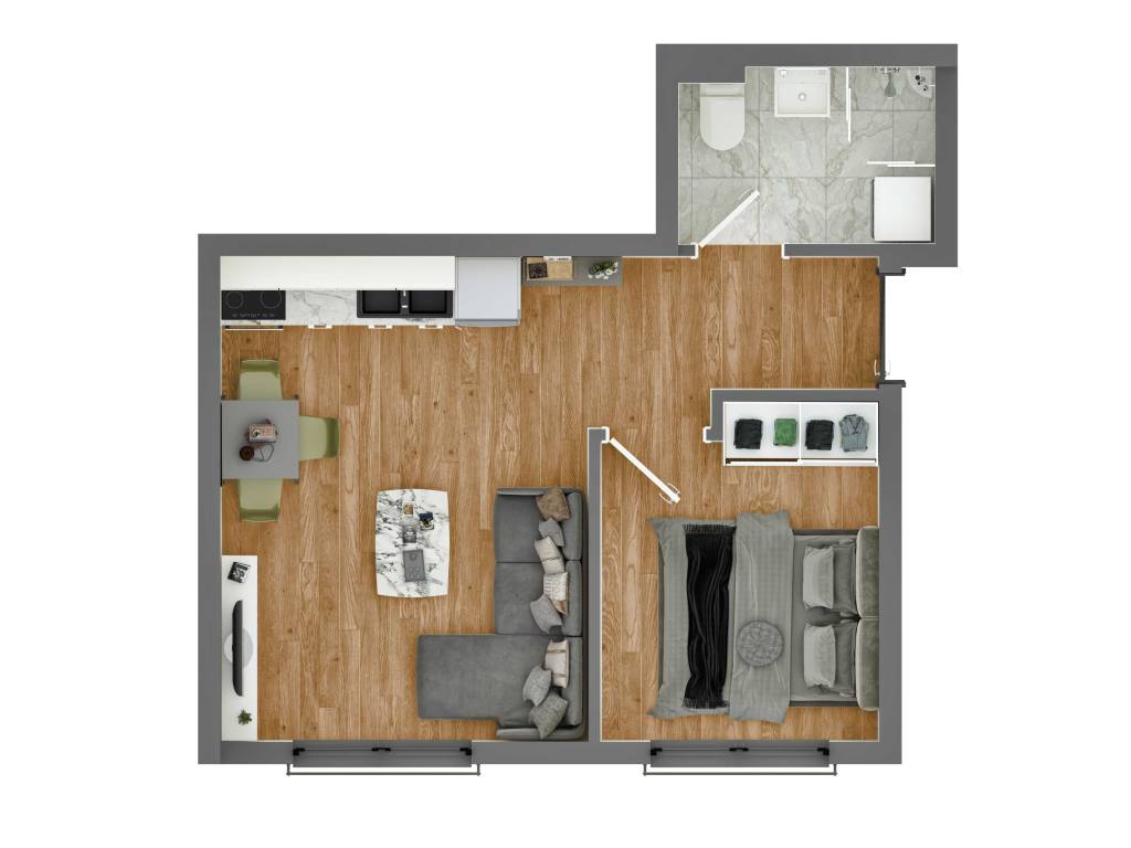 Prikaz stana 28.94 m2 jednoiposoban, Rada Neimara 29A – Drašković Invest, slika 1