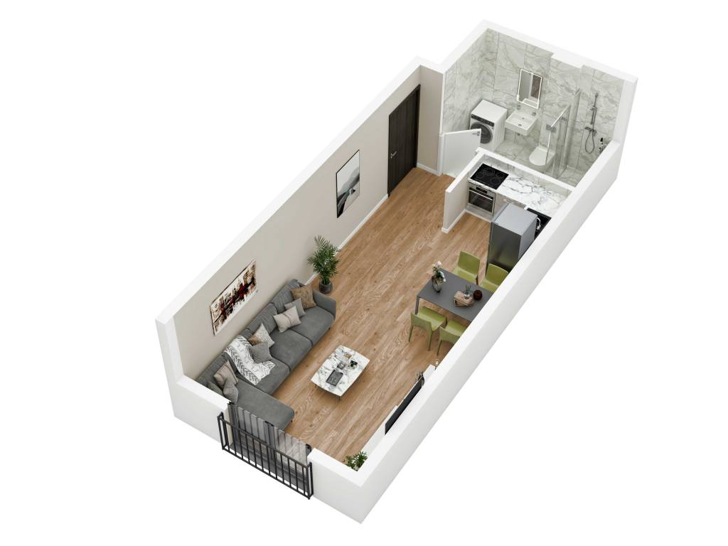 Prikaz stana 29.50 m2 jednosoban, Rada Neimara 29A – Drašković Invest, slika 2