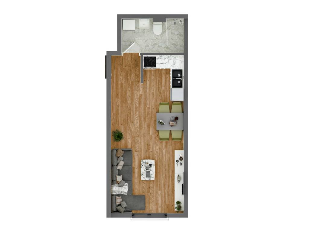 Prikaz stana 29.50 m2 jednosoban, Rada Neimara 29A – Drašković Invest, slika 1