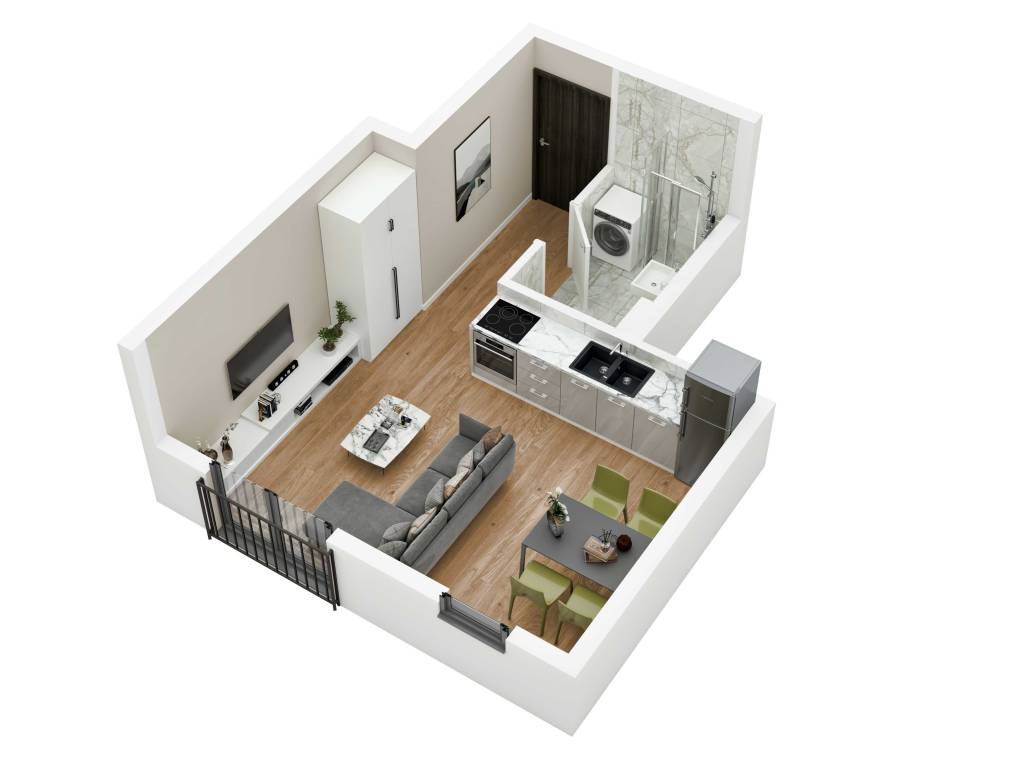Prikaz stana 26.48 m2 jednosoban, Rada Neimara 29A – Drašković Invest, slika 2