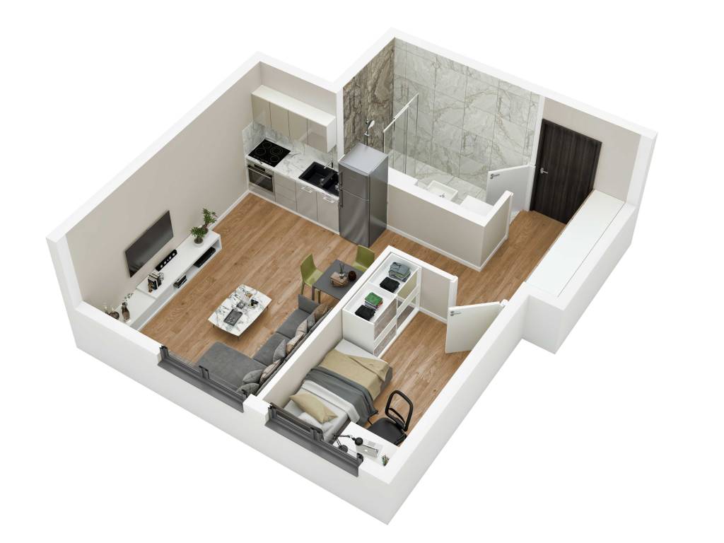 Prikaz stana 34.31 m2 jednoiposoban, Rada Neimara 29A – Drašković Invest, slika 2
