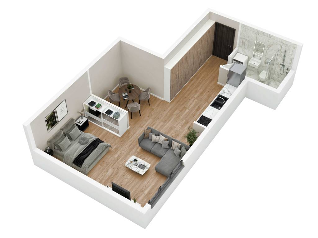Prikaz stana 45.80 m2 jednoiposoban, Rada Neimara 29A – Drašković Invest, slika 2