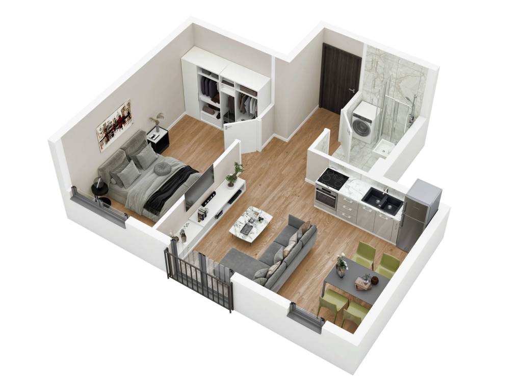 Prikaz stana 37.10 m2 dvosoban, Rada Neimara 29A – Drašković Invest, slika 2