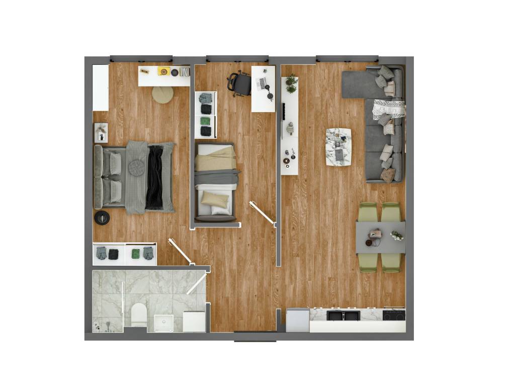 Prikaz stana 53.05 m2 trosoban, Rada Neimara 29A – Drašković Invest, slika 1