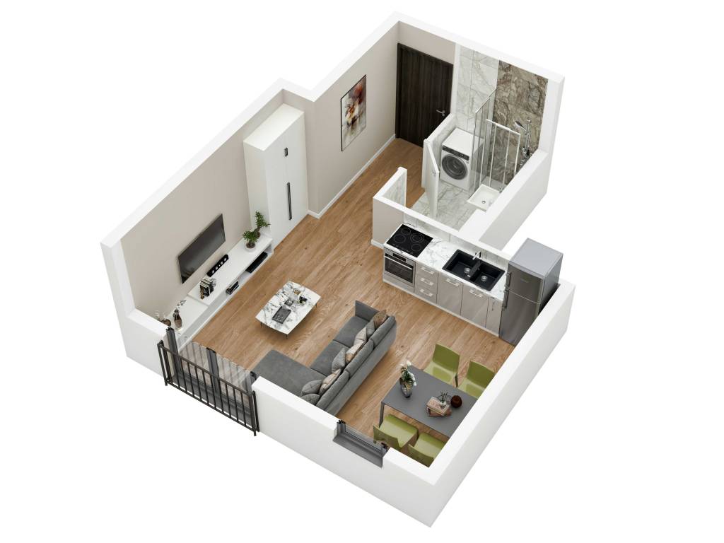 Prikaz stana 26.48 m2 jednosoban, Rada Neimara 29A – Drašković Invest, slika 4