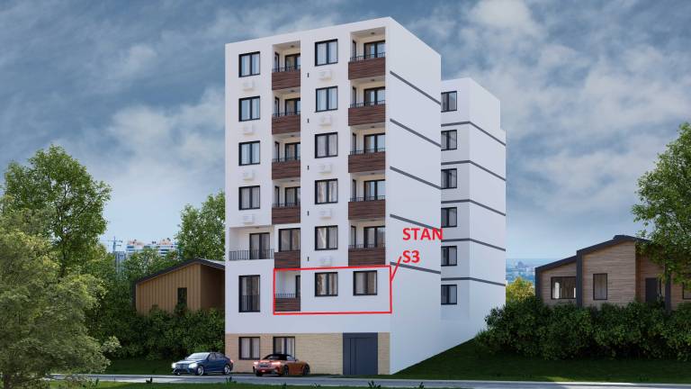 Pozicija stana S3 u zgradi – 39.94 m2 jednoiposoban, Lazara Avramovića 12, Drašković Invest