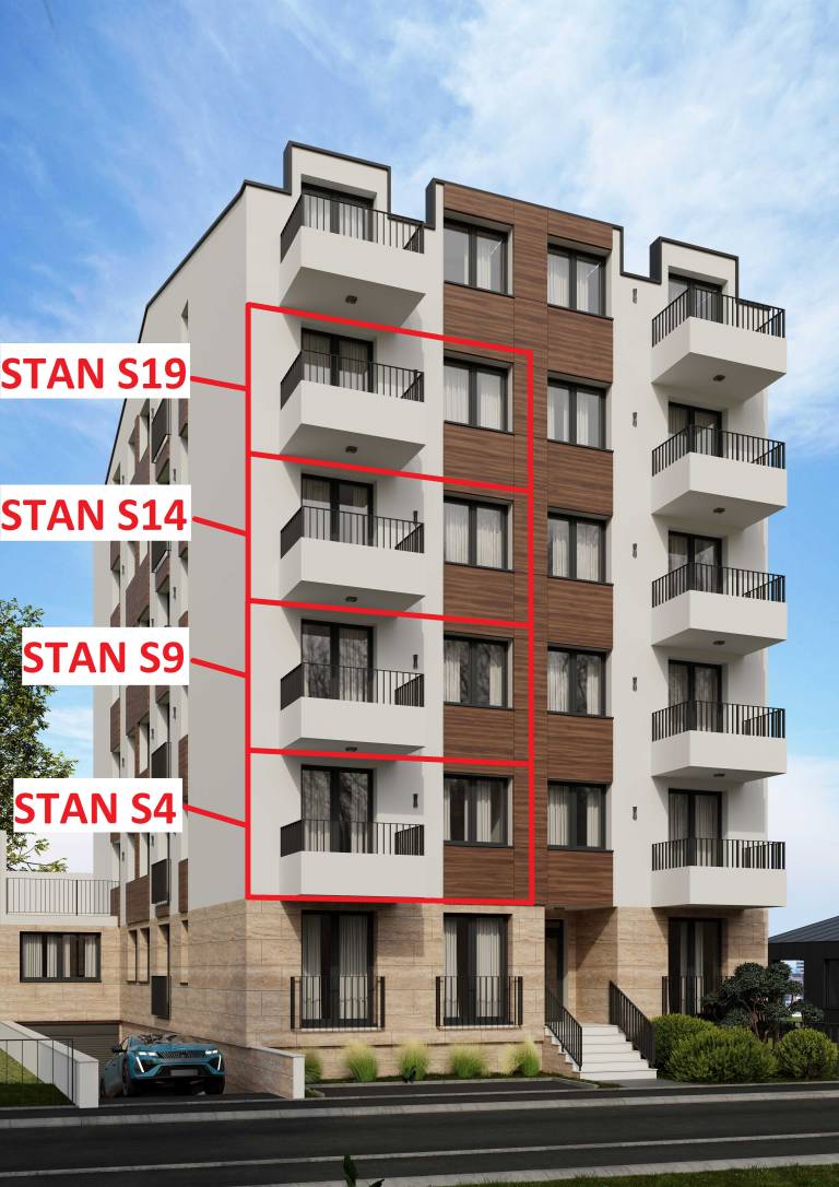 Pozicija stana u zgradi – 34.16 m2 dvosoban, Rada Neimara 29A, Drašković Invest