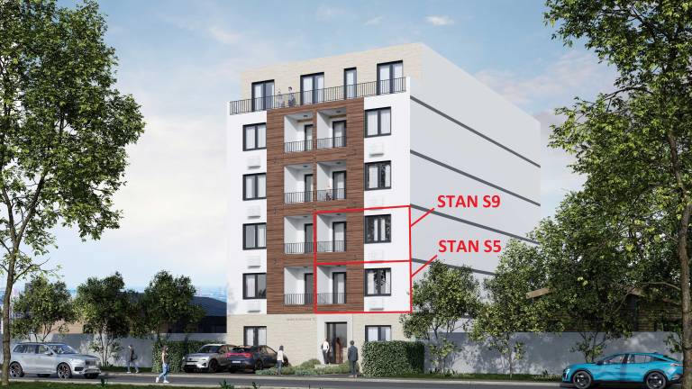 Pozicija stana S5 i S9 u zgradi – 43.87 m2 dvosoban, Lazara Avramovića 12, Drašković Invest