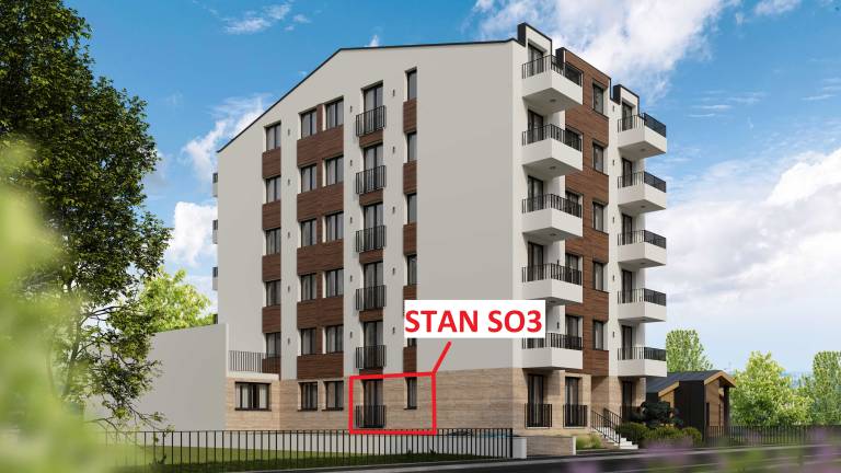 Pozicija stana SO3 u zgradi – 26.48 m2 jednosoban, Rada Neimara 29A, Drašković Invest
