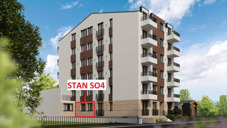 Pozicija stana SO4 u zgradi – 34.31 m2 jednoiposoban, Rada Neimara 29A, Drašković Invest